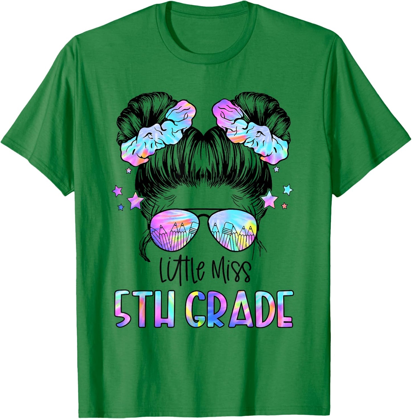 Little Miss 5th Grade First Day Of School Fifth Grade Girls T-Shirt - T-Shirt | Irish Green