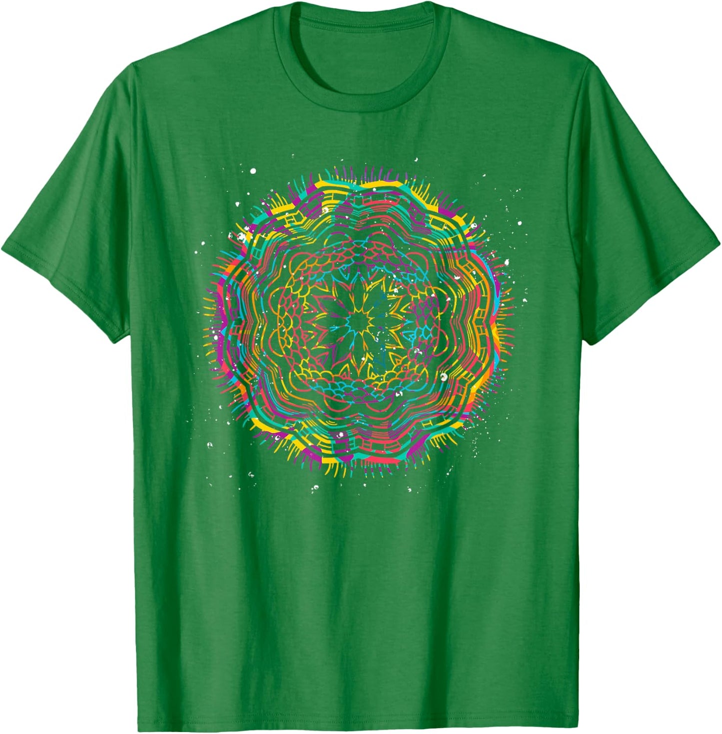 Bohemian Fractal Geometry Yogi Spiritual Mandala T-Shirt - T-Shirt | Irish Green