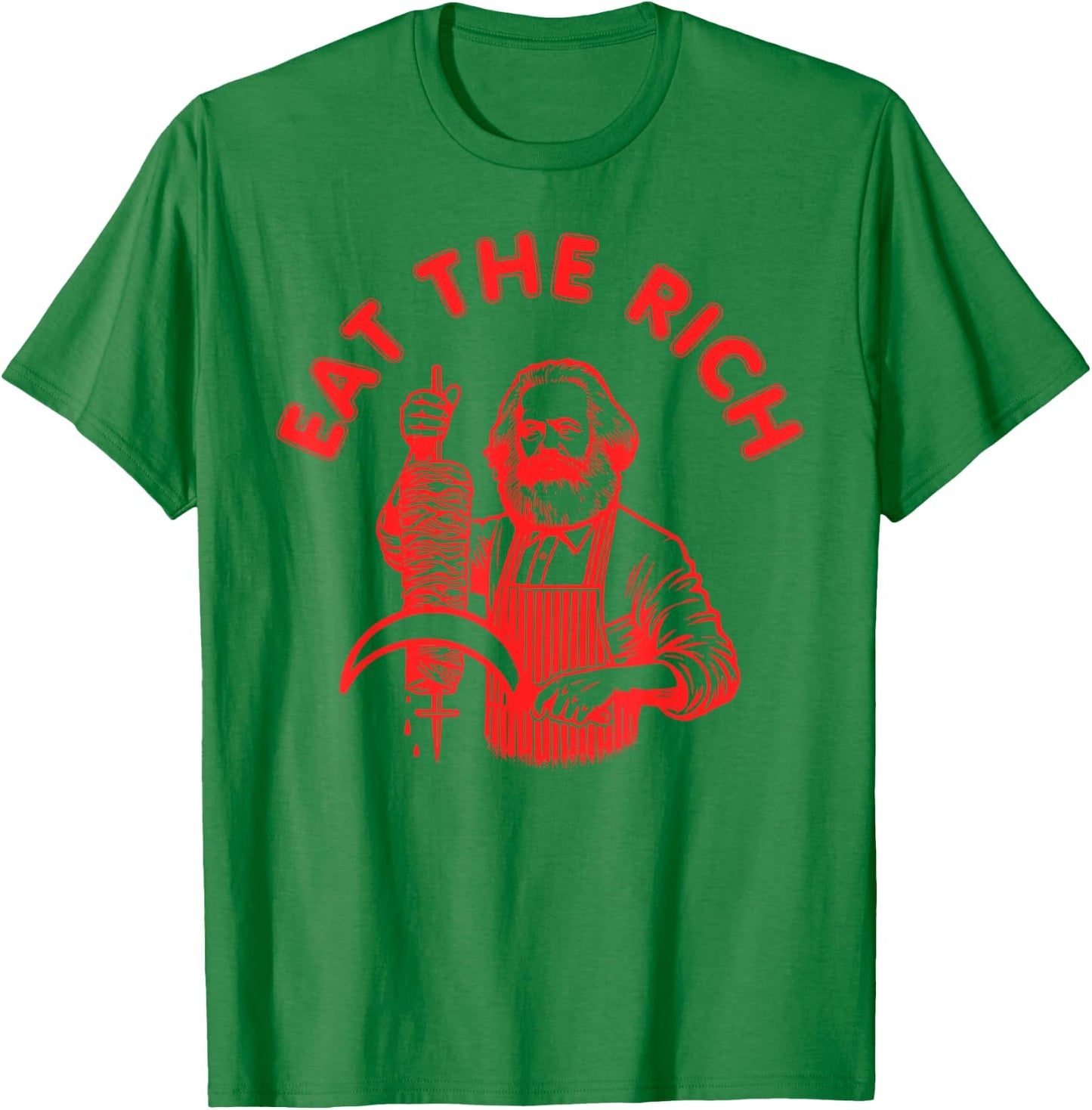 Eat the rich - Karl Marx Eat Doner Kebab Rich , White T-Shirt - T-Shirt | Irish Green
