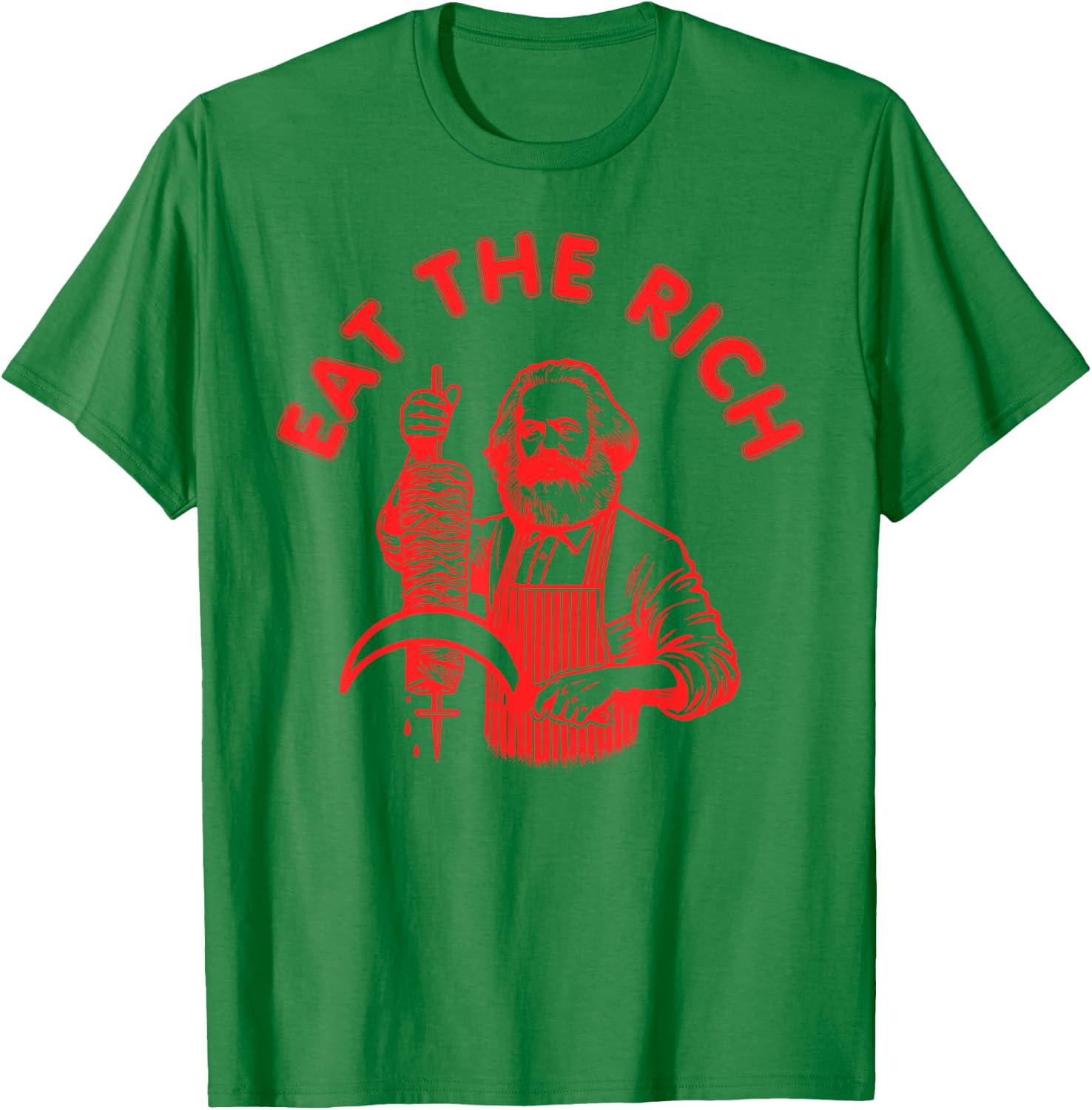 Eat the rich - Karl Marx Eat Doner Kebab Rich , White T-Shirt - T-Shirt | Irish Green