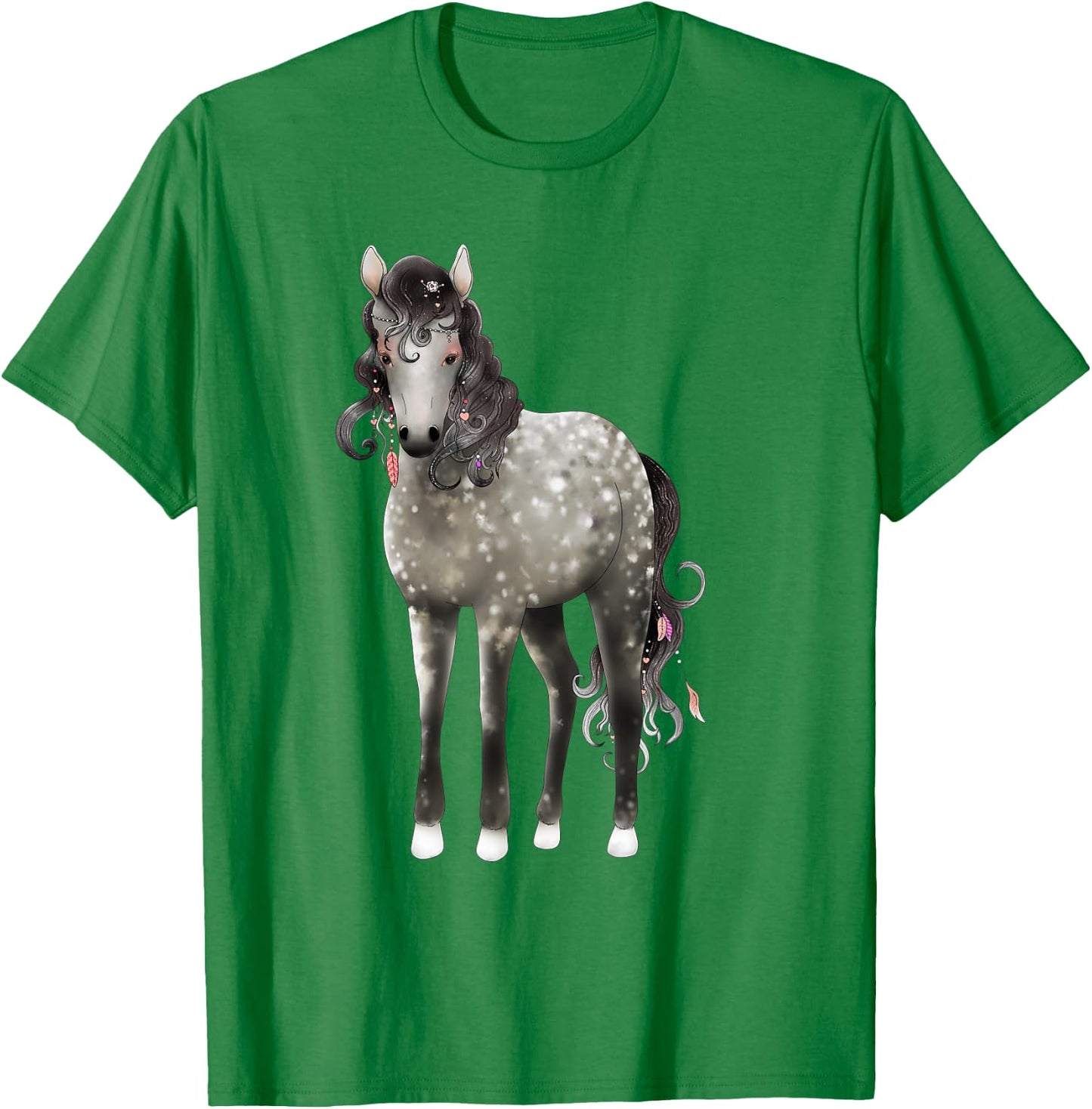 Dapple Grey Horse Shirt Gift T-Shirt - T-Shirt | Irish Green