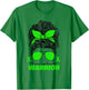 Transplant Warrior Organ Donation Kidney Awareness Messy Bun T-Shirt - T-Shirt | Irish Green