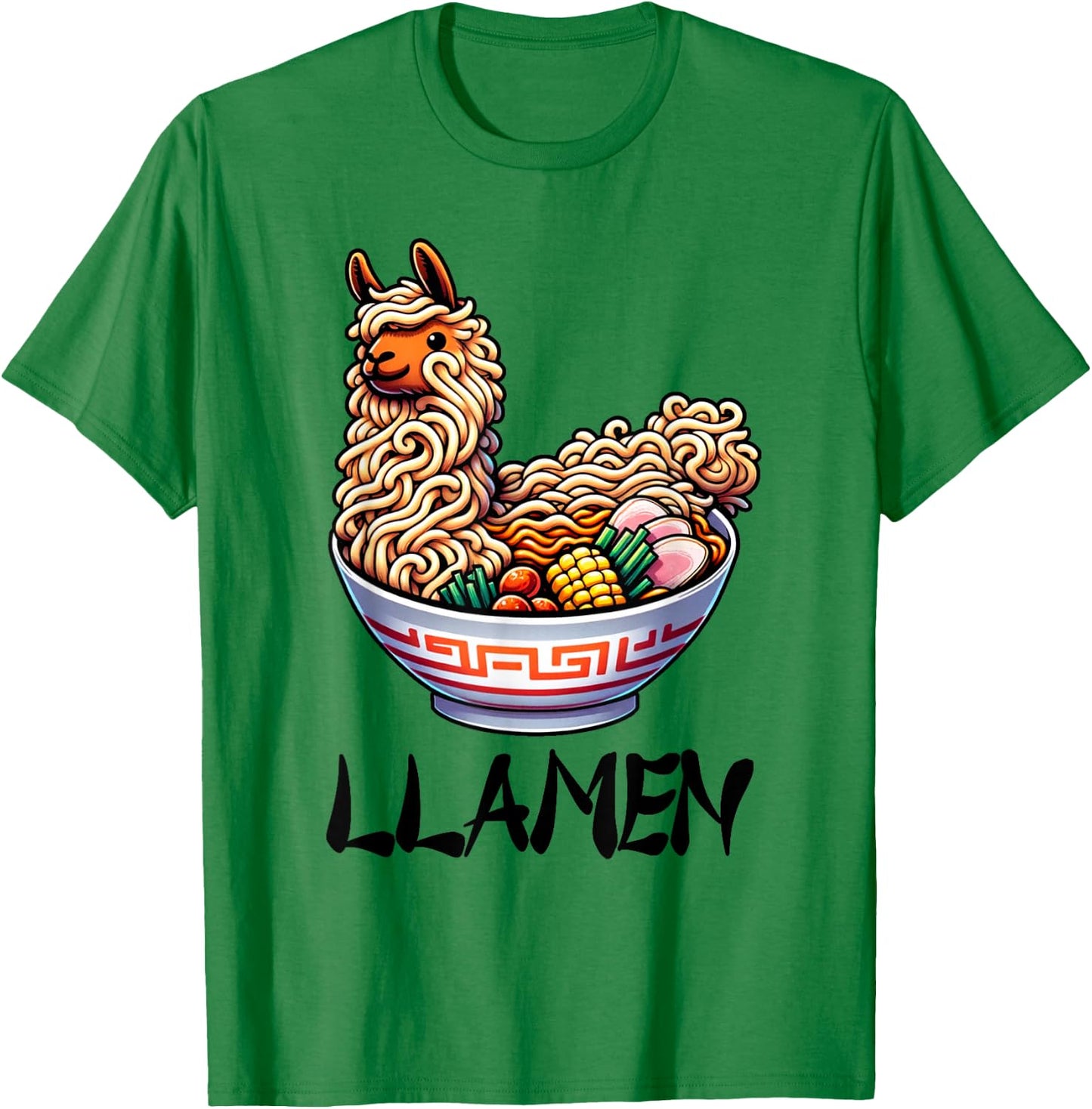 Llamen Noodles Chinese Food Alpaca Llama Lover T-Shirt - T-Shirt | Irish Green