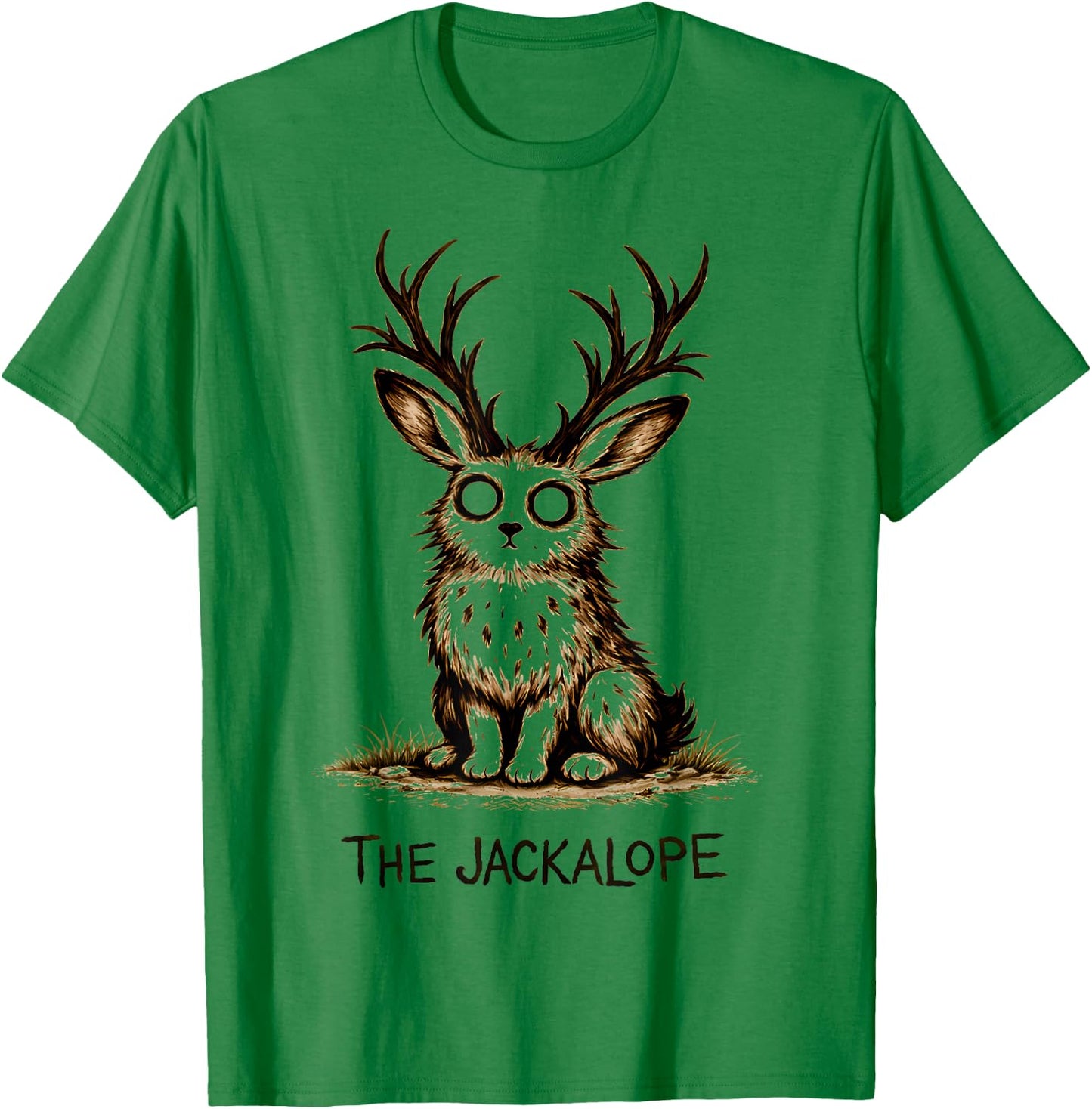 Jackalope Cute Creepy Cryptid T-Shirt - T-Shirt | Irish Green