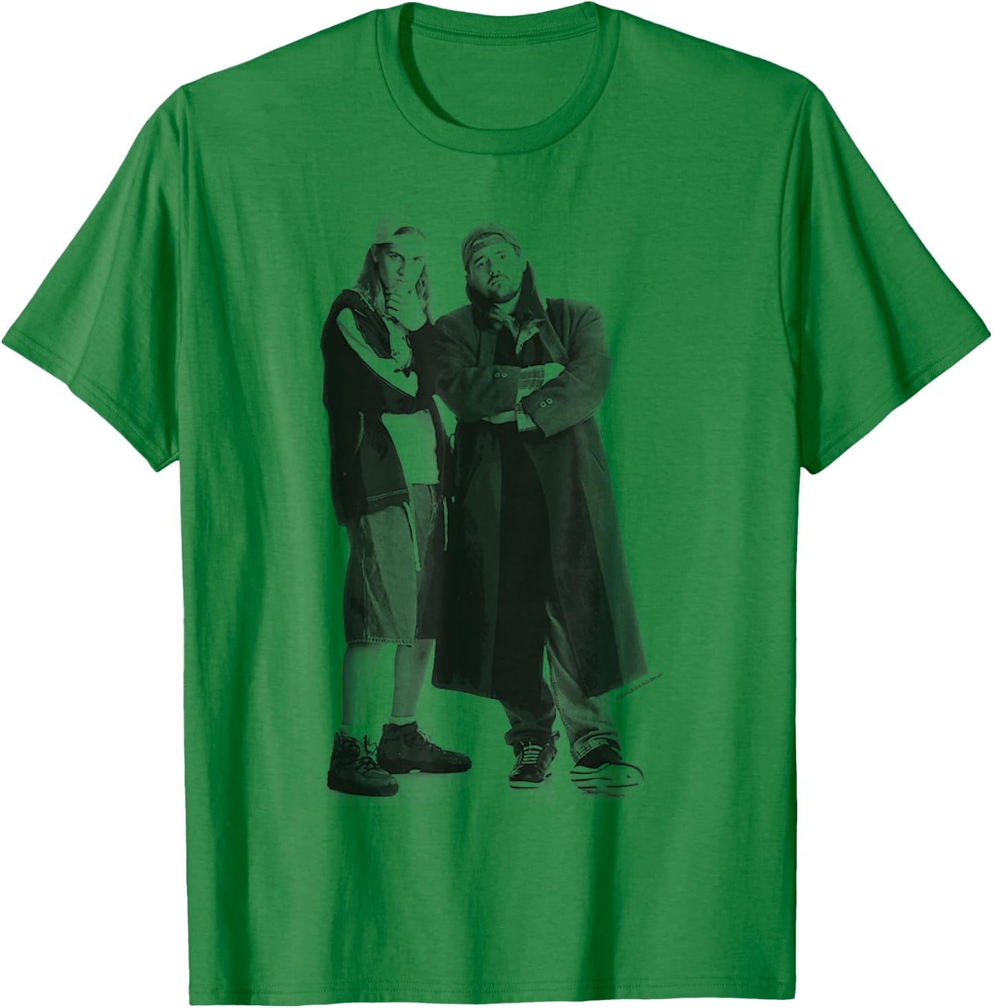 Jay & Silent Bob Black & White Standing Portrait T-Shirt - T-Shirt | Irish Green