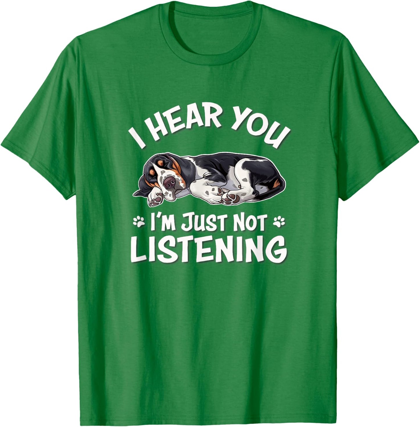 Funny Hear You Not Listening Bluetick Coonhound Lover T-Shirt - T-Shirt | Irish Green