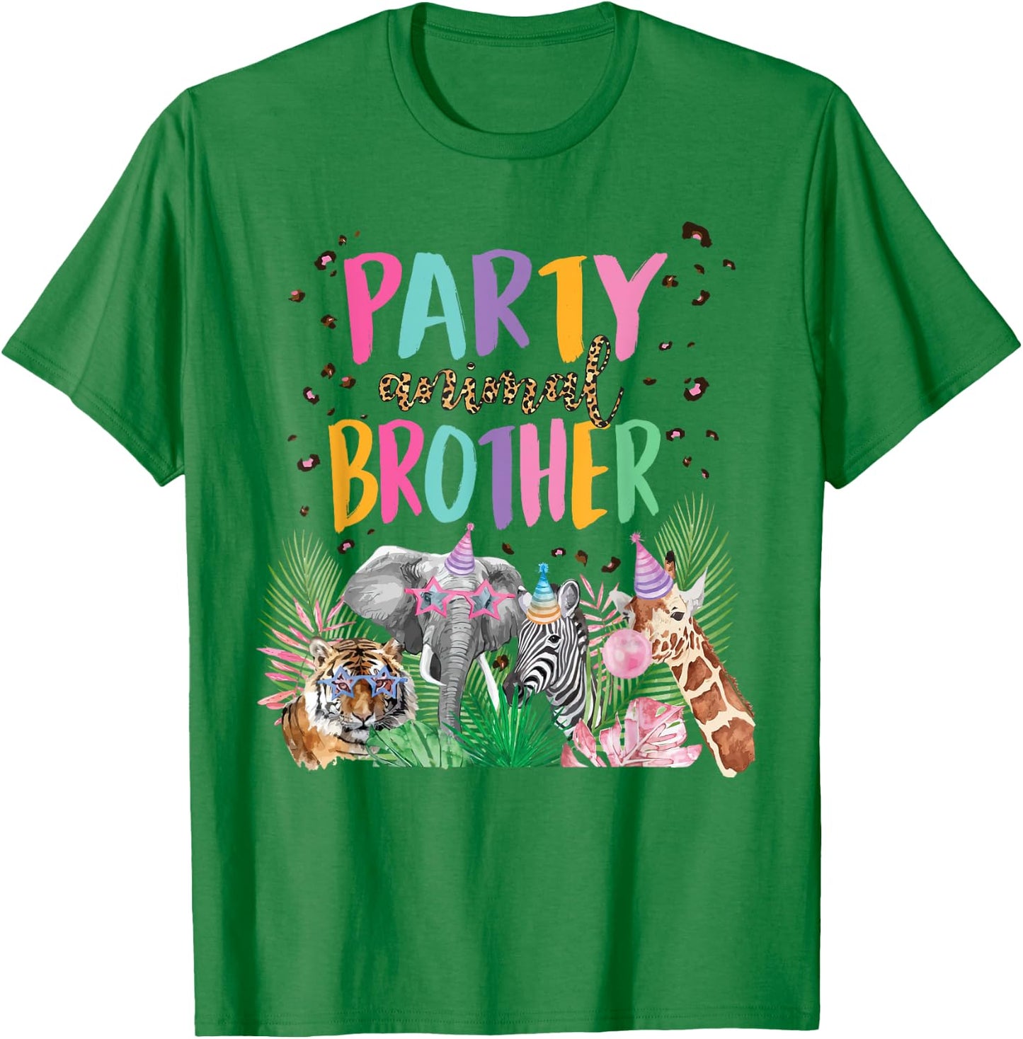 Brother Of The Birthday Boy Girl Zoo Theme Animal Party T-Shirt - T-Shirt | Irish Green