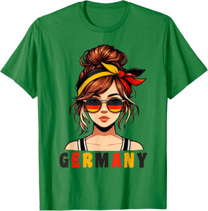 Deutschland Damen Frau Deutsch Deutsches Mädchen Damen Mädchen T-Shirt - T-Shirt | Irish Green