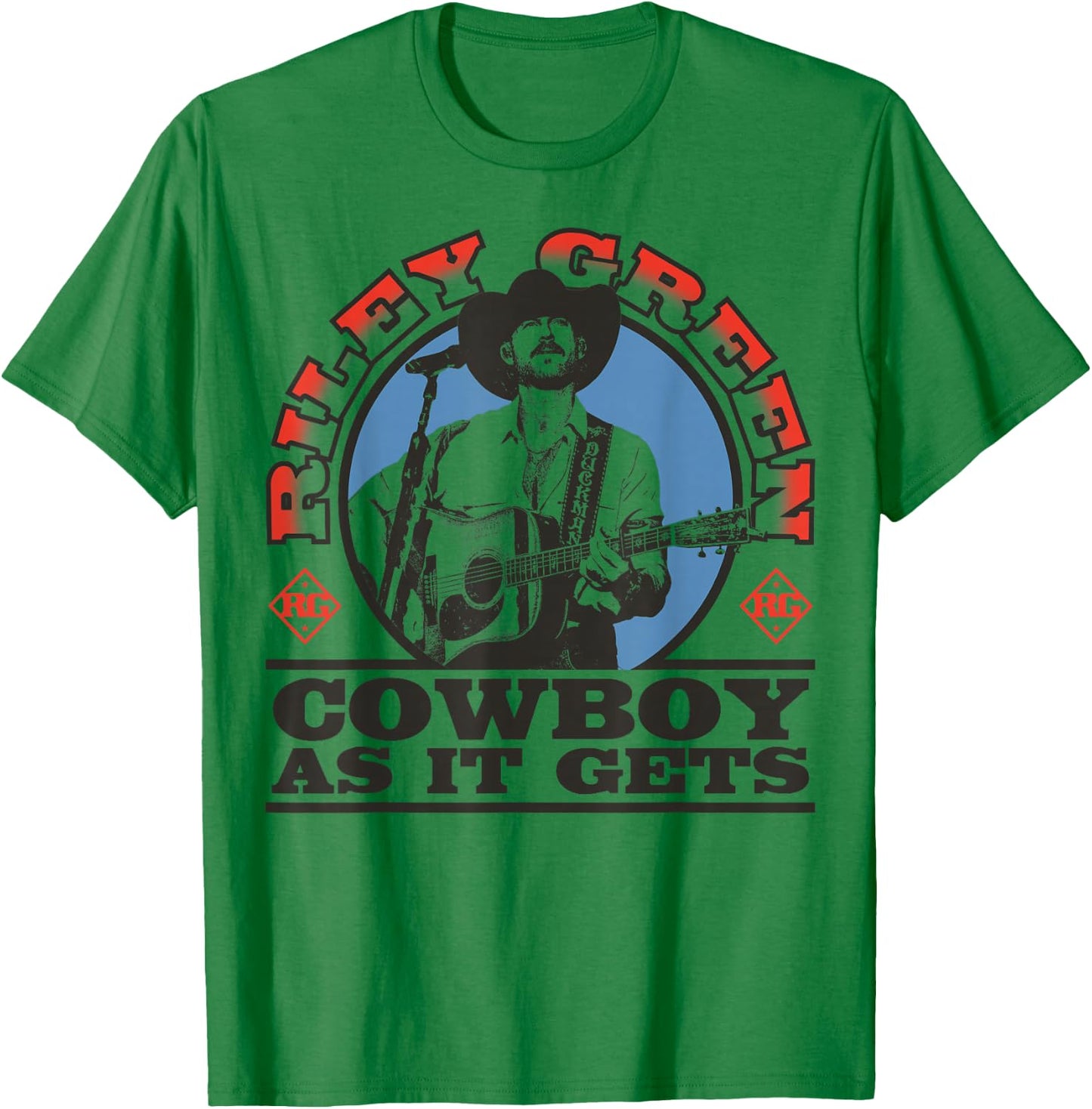 Riley Green Cowboy As it Gets Logo T-Shirt - T-Shirt | Irish Green