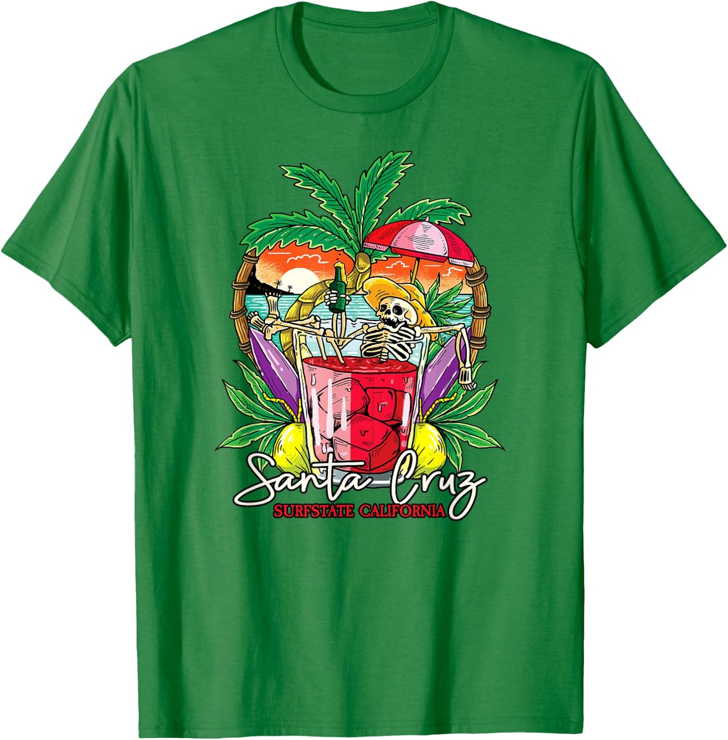 Santa Cruz CA Kalifornien Surfer I Santa Cruz Kalifornien T-Shirt - T-Shirt | Irish Green