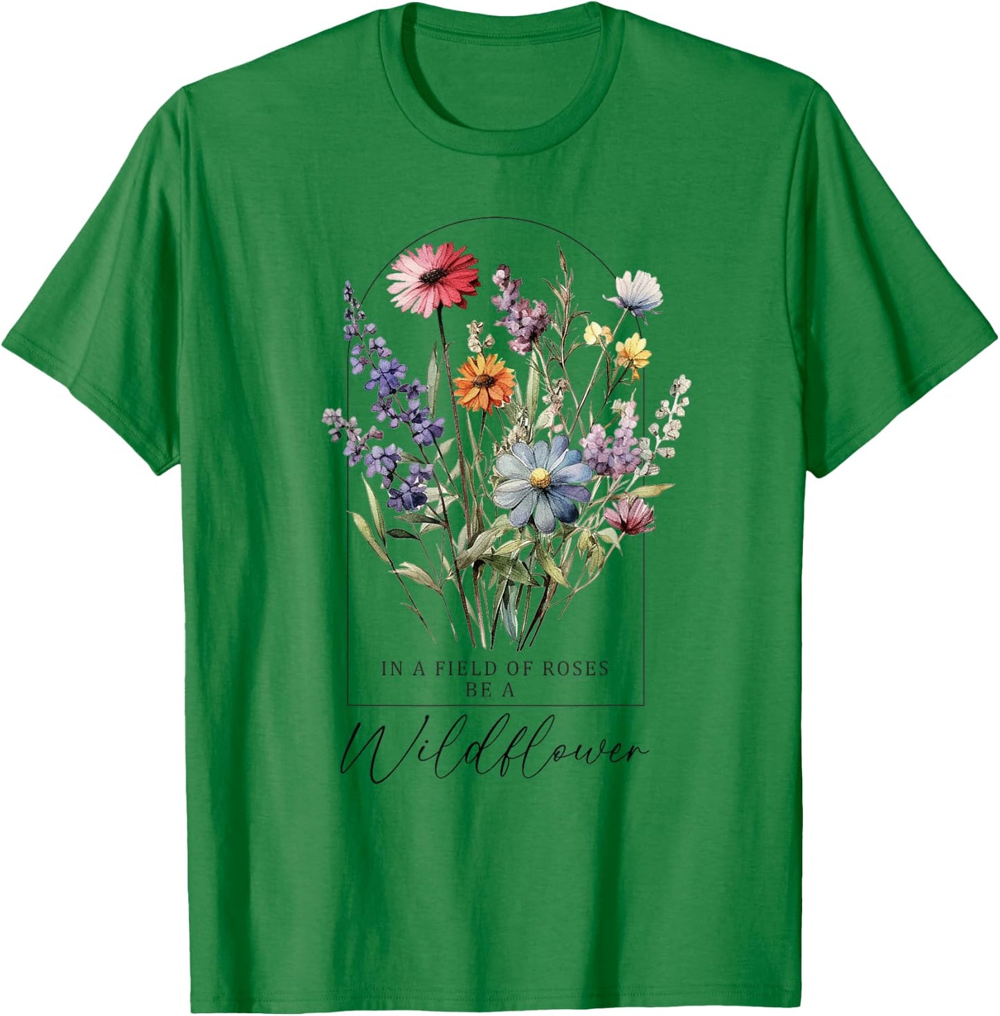 Summer Floral Graphic Gardening Blooming Flowers Wild Flower T-Shirt - T-Shirt | Irish Green