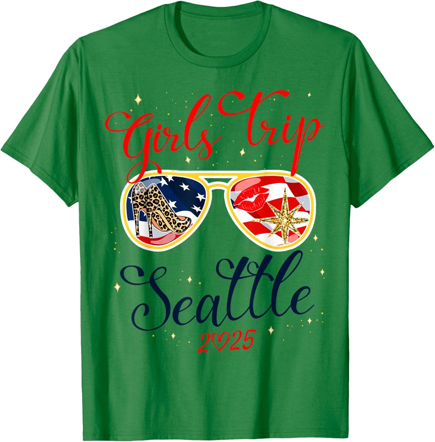 Girls Trip Seattle 2025 Shirts Weekend Birthday Squad T-Shirt - T-Shirt | Irish Green