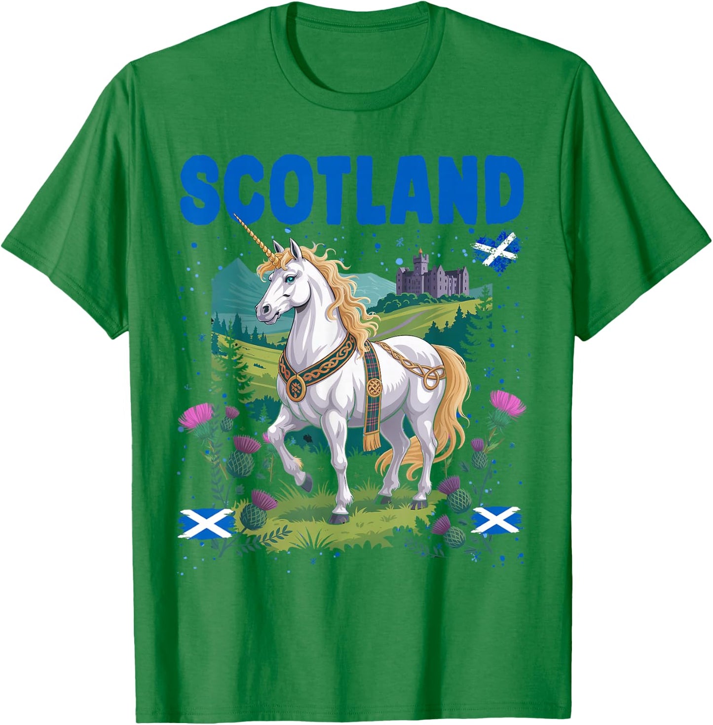 Scotland Themed Outfit Idea & Scottish Unicorn T-Shirt - T-Shirt | Irish Green
