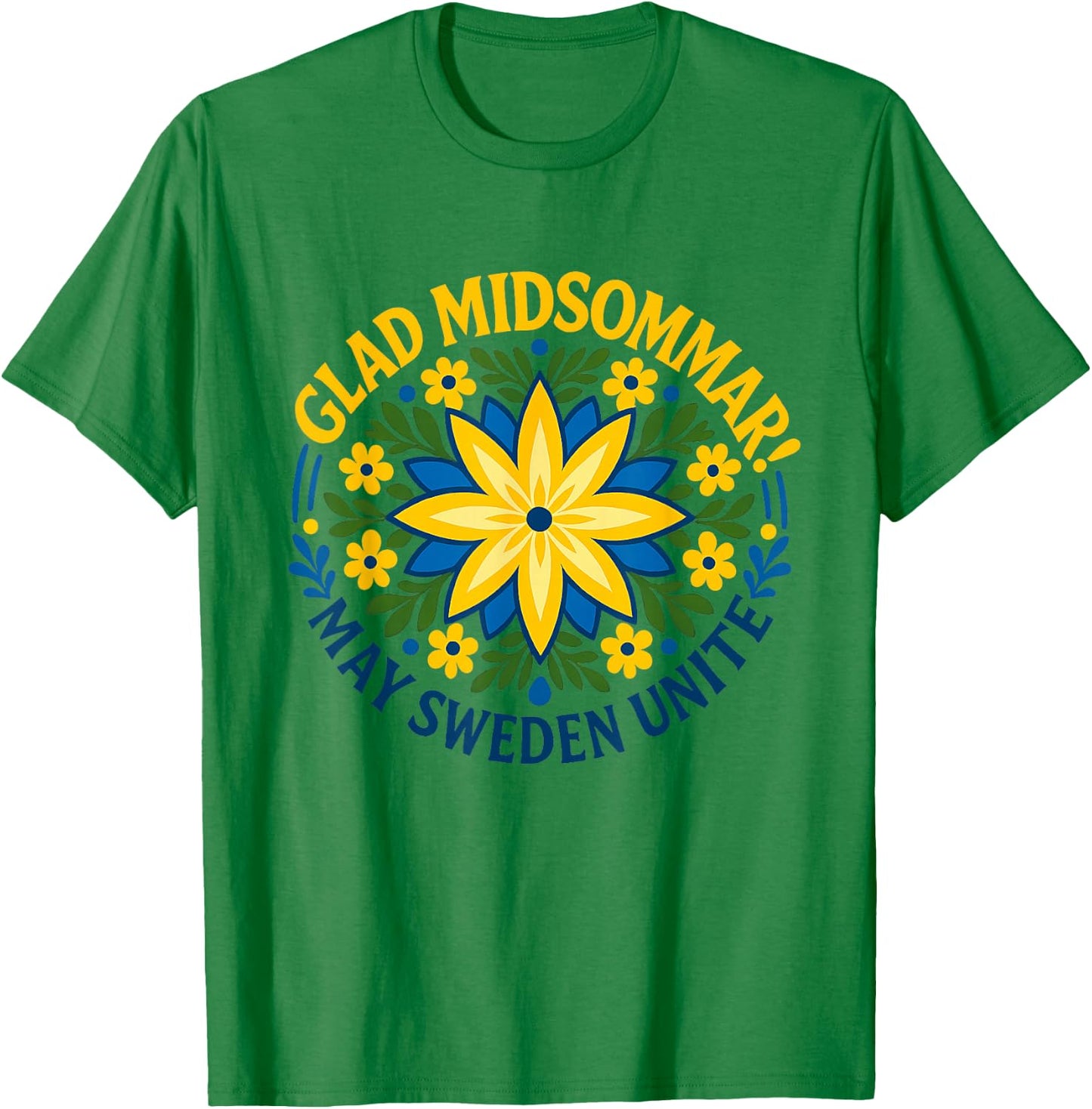 Midsommar Festival Sweden Culture Nordic Folk Art Swedish T-Shirt - T-Shirt | Irish Green