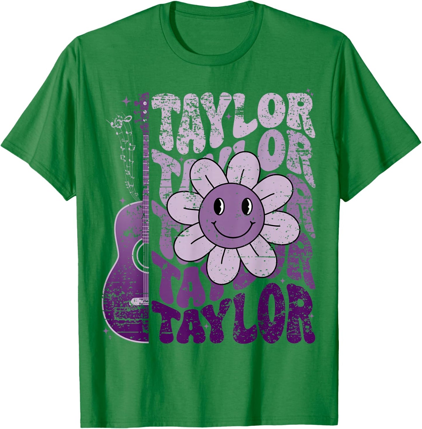 Taylor First Name I Love Taylor Girl Groovy 80's Vintage T-Shirt - T-Shirt | Irish Green