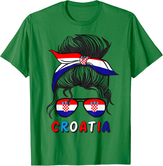 Hrvatska Kroatien Flagge Mädchen Kroatische Mädchen Kinder T-Shirt - T-Shirt | Irish Green