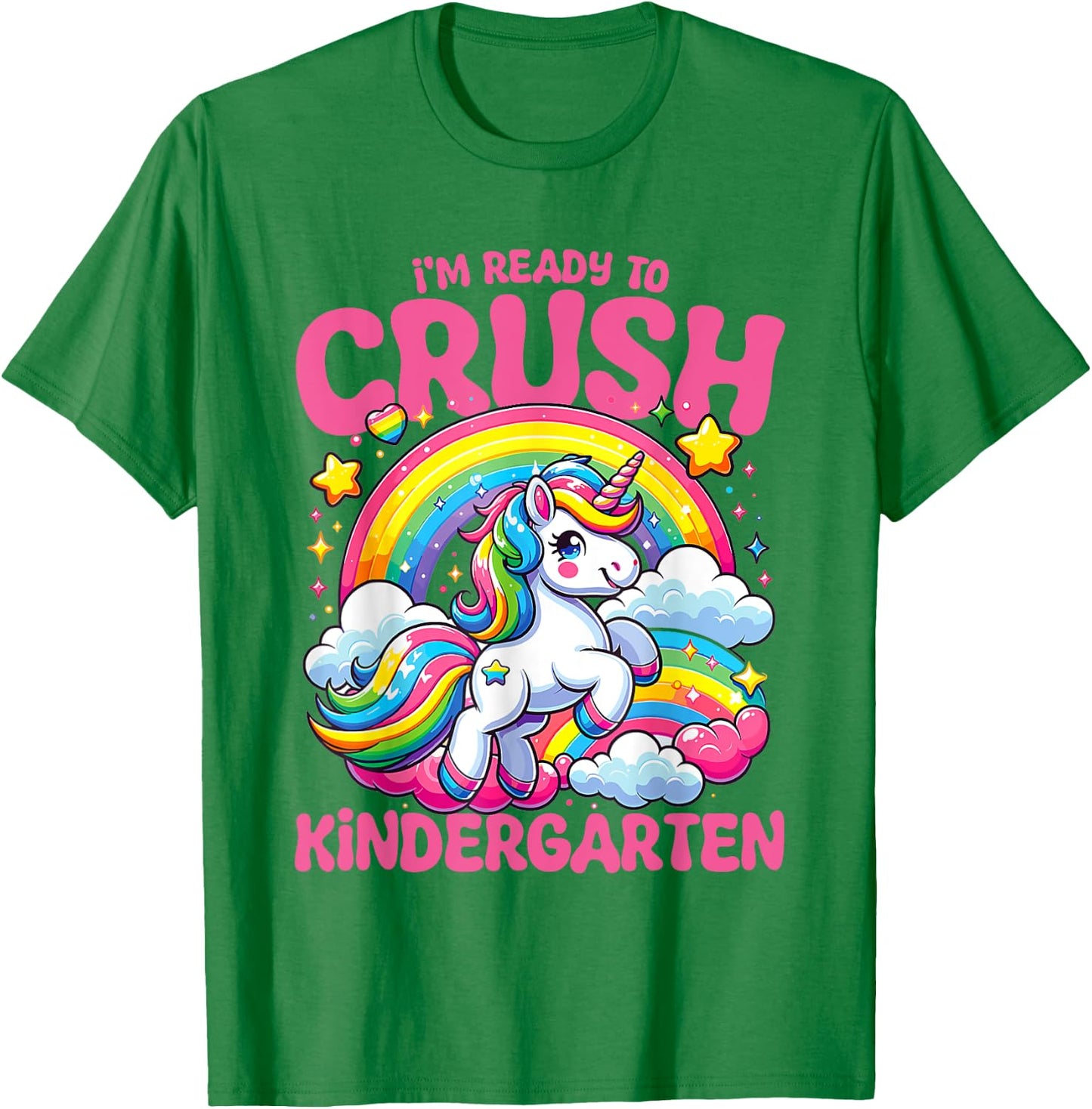 Crush Kindergarten Unicorn Girls Teacher Back to School T-Shirt - T-Shirt | Irish Green