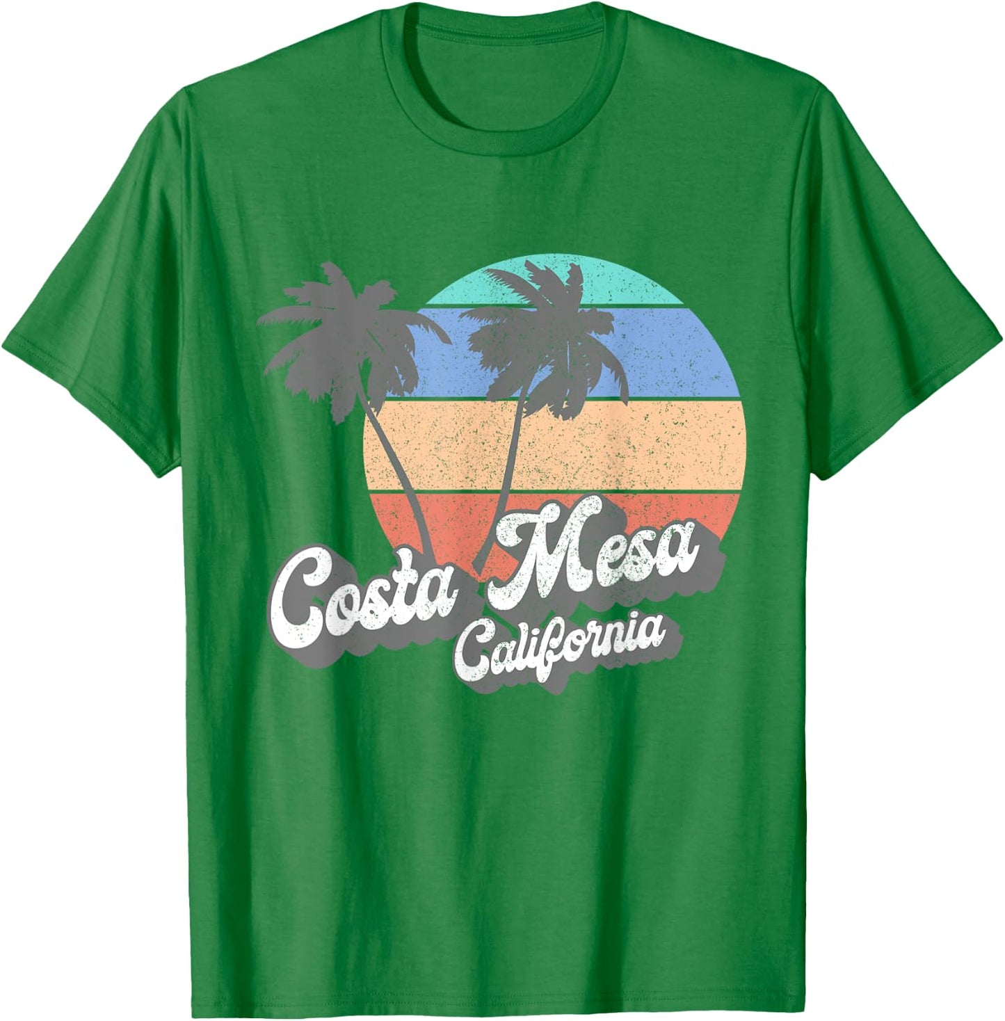 Retro Costa Mesa California CA Vintage Beach Surf T-Shirt - T-Shirt | Irish Green