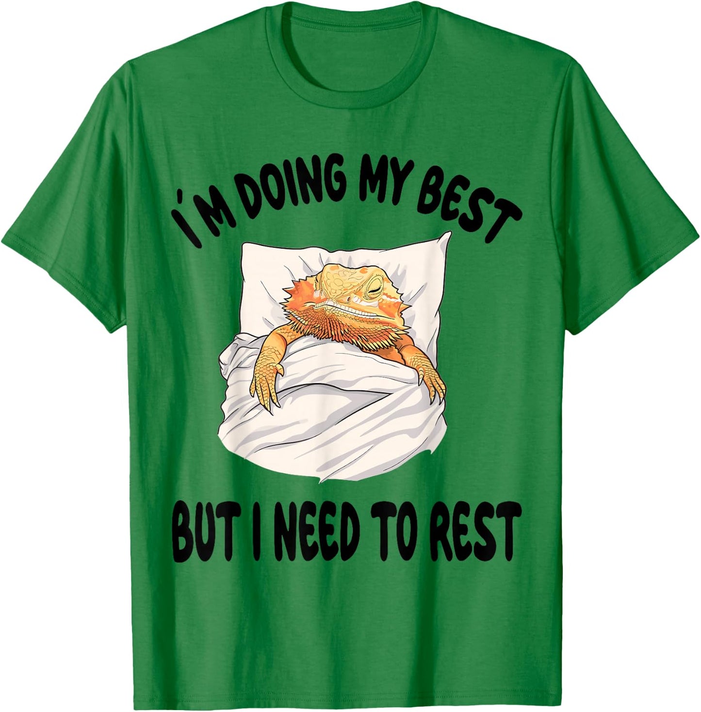 Bearded Dragon Pajamas Nightgown Sleeping Napping T-Shirt - T-Shirt | Irish Green