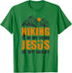 Funny Hiker Hiking In My Veins Jesus In My Heart Faith T-Shirt - T-Shirt | Irish Green