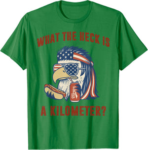 What The Heck is A Kilometer Mullet Eagle T-Shirt - T-Shirt | Irish Green