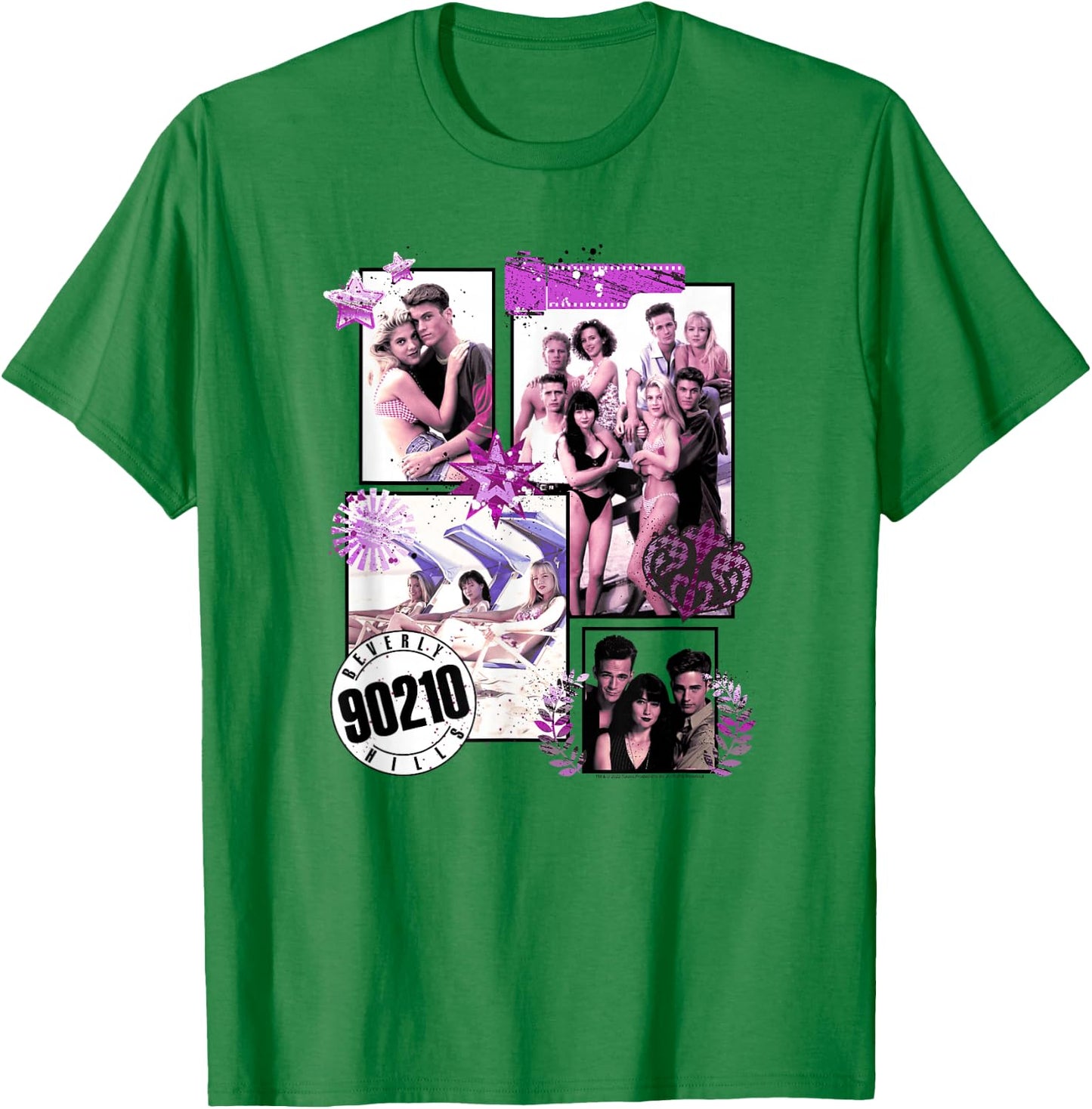Beverly Hills 90210 Group Panels Poster T-Shirt - T-Shirt | Irish Green