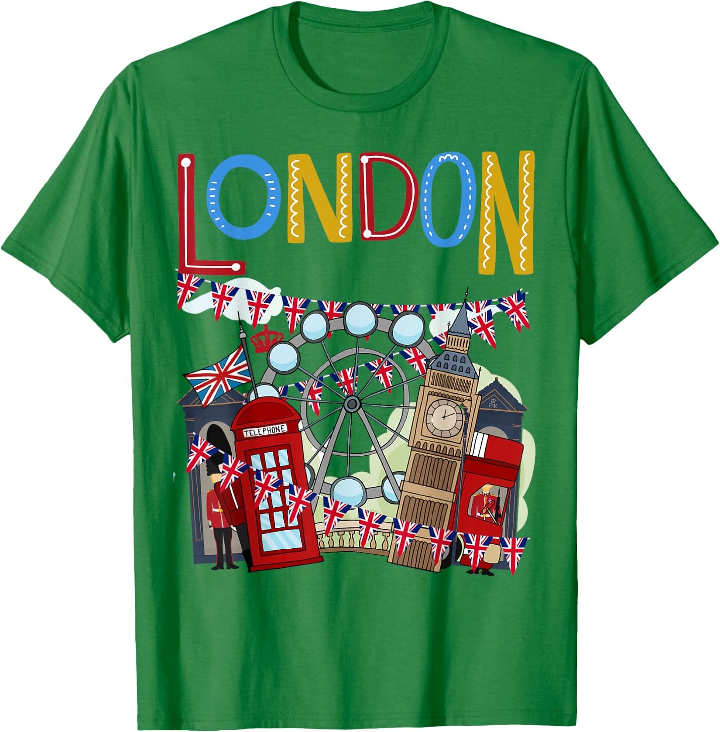 London Souvenirs Idea For Kids & British Memorabilia London T-Shirt - T-Shirt | Irish Green