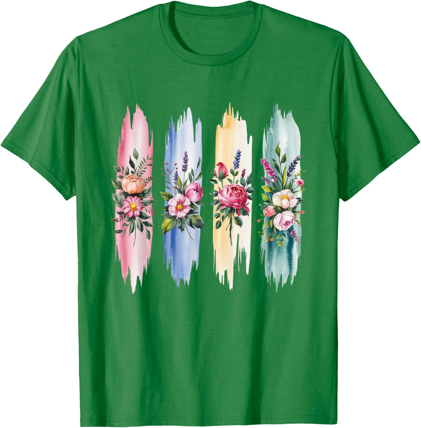 Coquette Brushstroke Summer Flower Floral Wildflower T-Shirt - T-Shirt | Irish Green