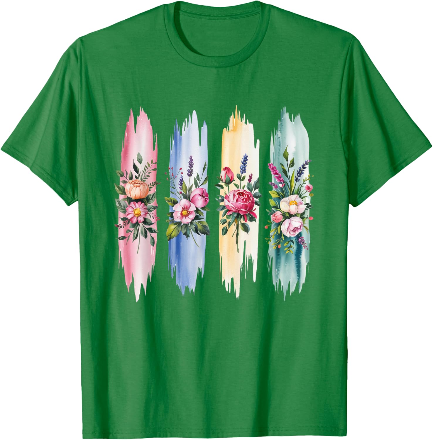 Coquette Brushstroke Summer Flower Floral Wildflower T-Shirt - T-Shirt | Irish Green