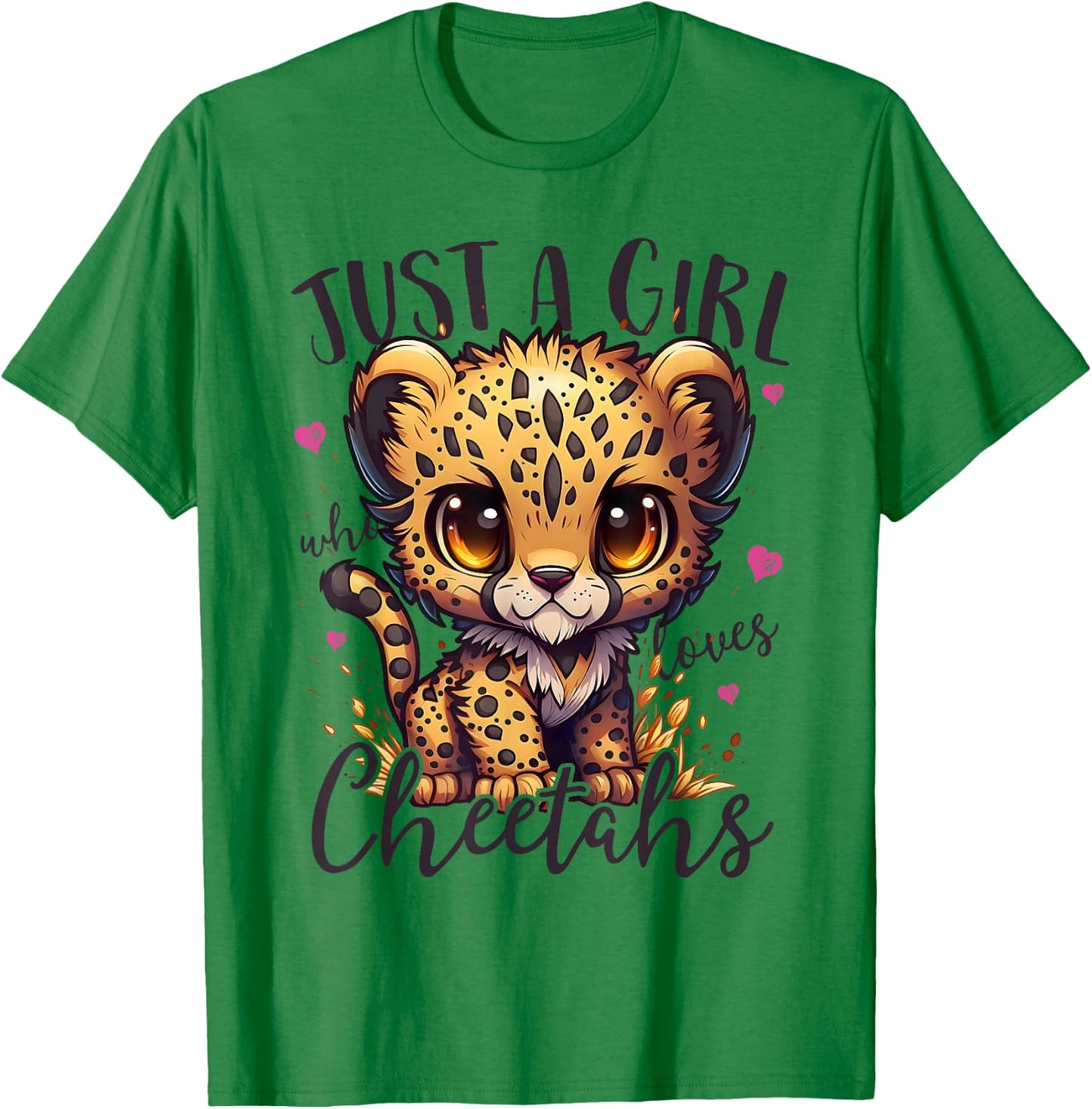 Just A Girl Who Loves Cheetahs Women Cheetah Cat Lover T-Shirt - T-Shirt | Irish Green