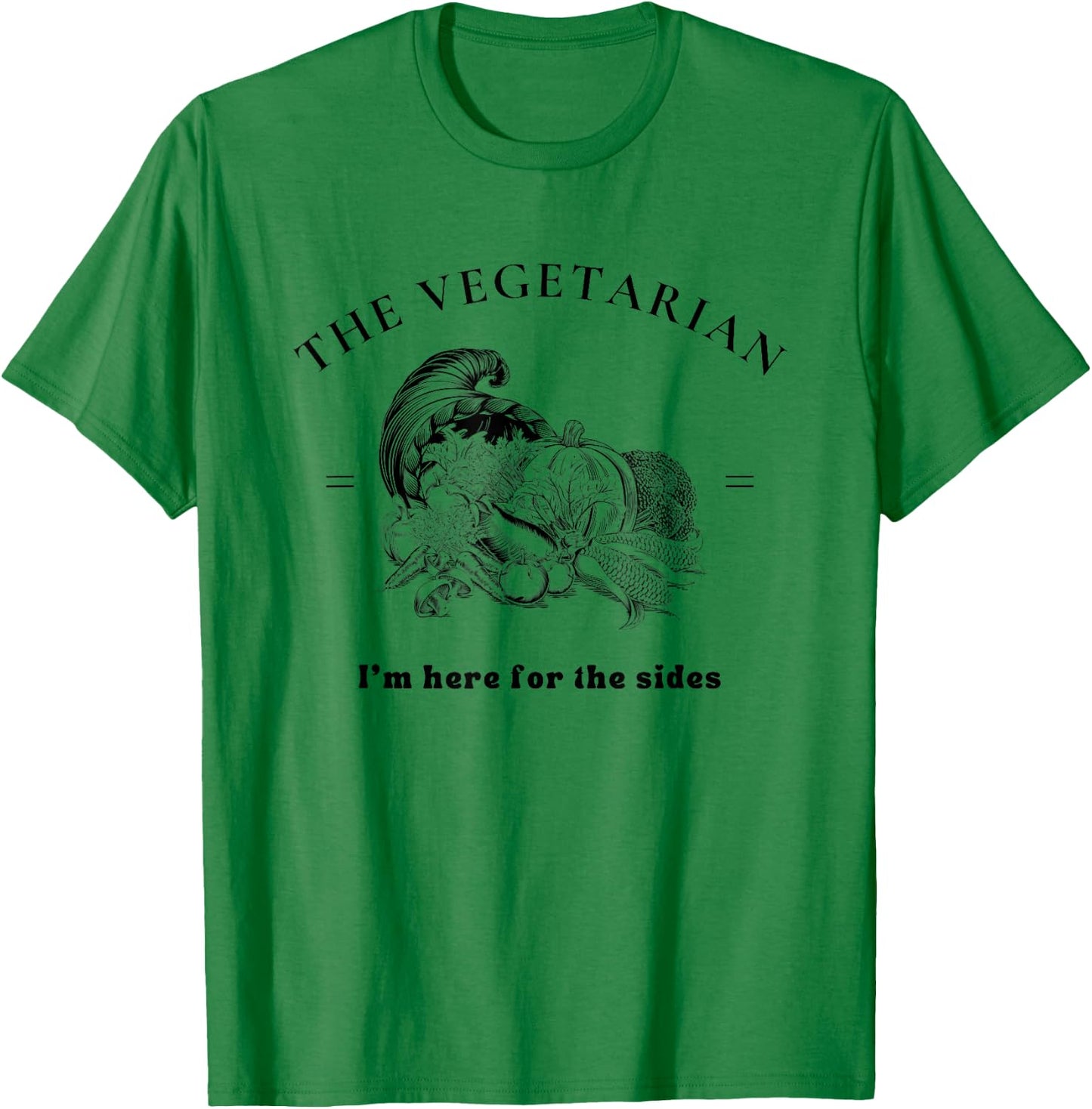KCreations Vegetarian Thanksgiving Funny Retro , -Kids & Adults, White, Small, Short Sleeve, , Pull On, Regular Fit, Cotton 65% Polyester 35% T-Shirt - T-Shirt | Irish Green