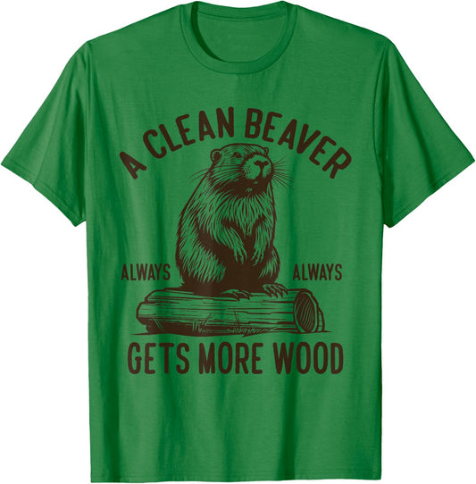 Funny Adult Humor Inappropriate Offensive Beaver Joke T-Shirt - T-Shirt | Irish Green