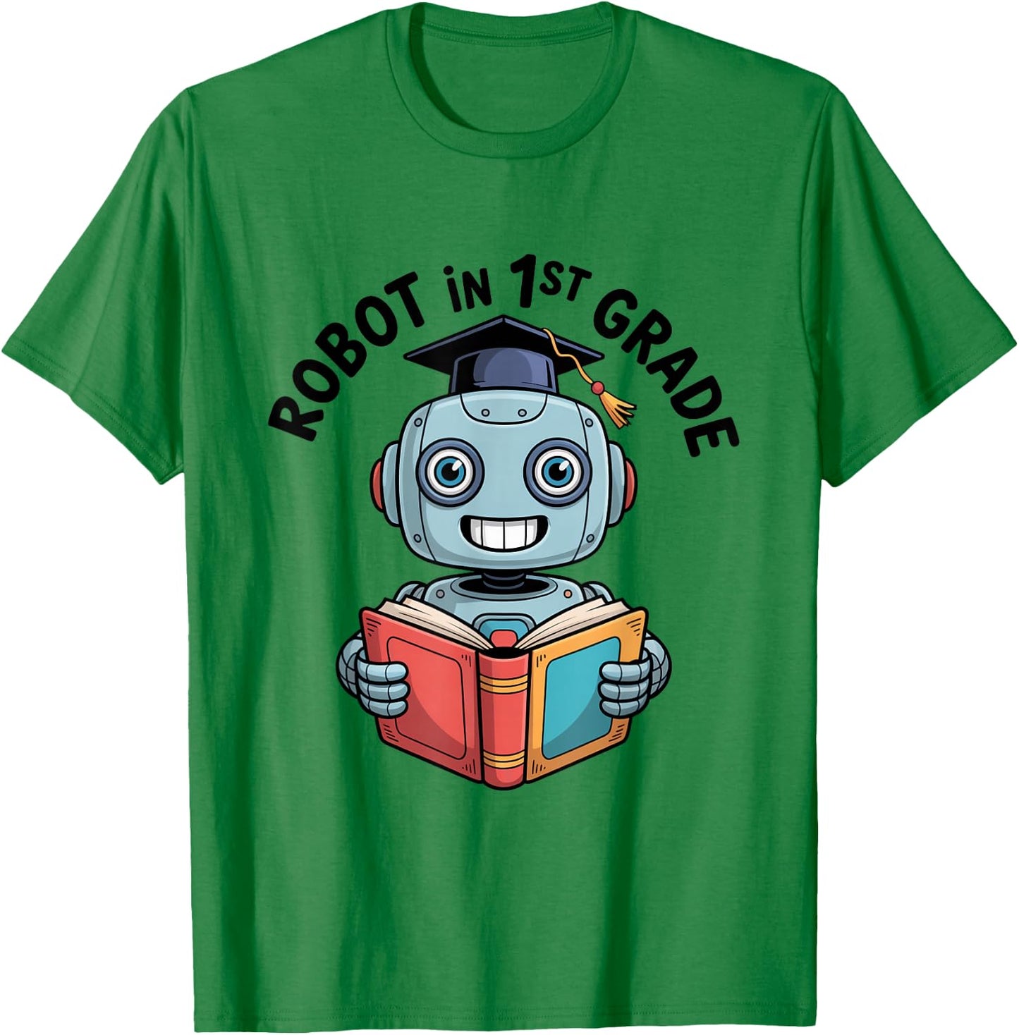 Robot in The Class Graduation Book Reading STEM T-Shirt - T-Shirt | Irish Green