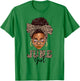 June Girls Messy Bun Leopard Black Women Birthday T-Shirt - T-Shirt | Irish Green