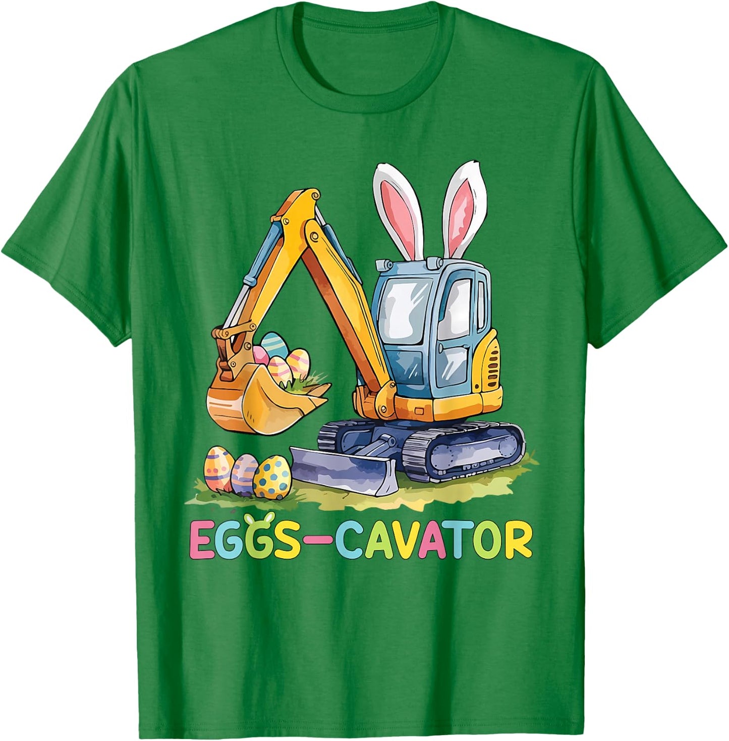 Eggscavator Easter Egg Hunt Construction Trucks Boys Toddler T-Shirt - T-Shirt | Irish Green