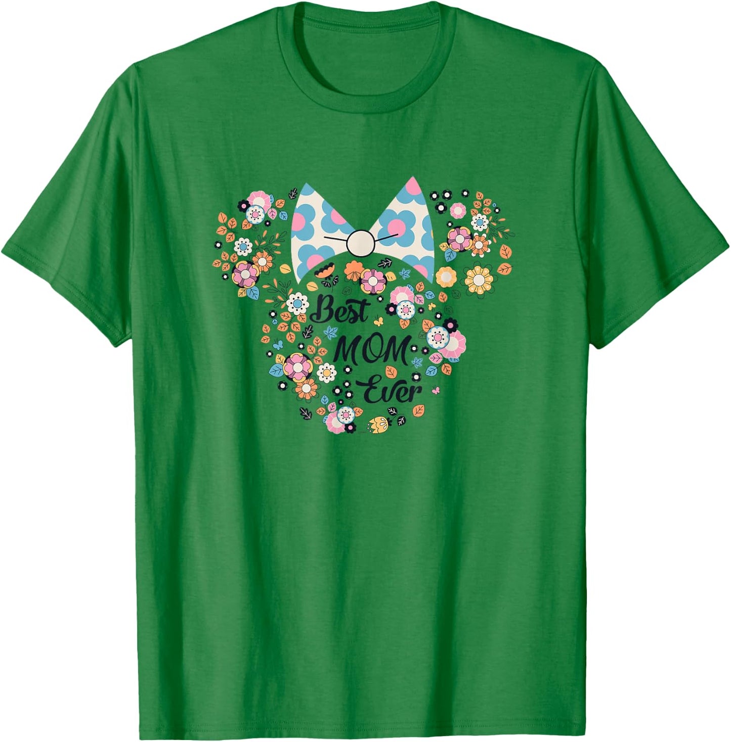 Disney Minnie Mouse Best Mom Ever Icon Flowers Mother’s Day T-Shirt - T-Shirt | Irish Green