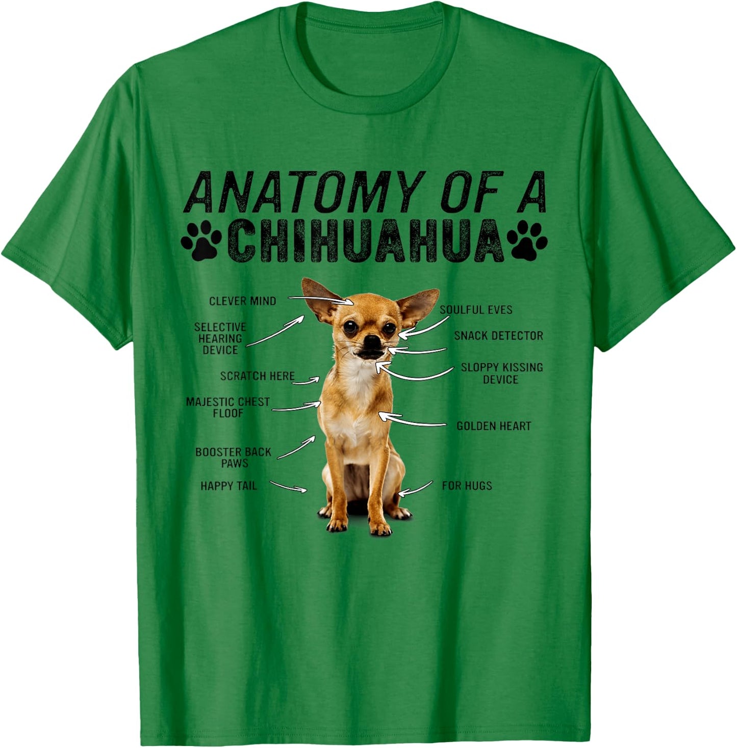 Anatomy of a Chihuahua Dog Funny Chihuahua T-Shirt - T-Shirt | Irish Green