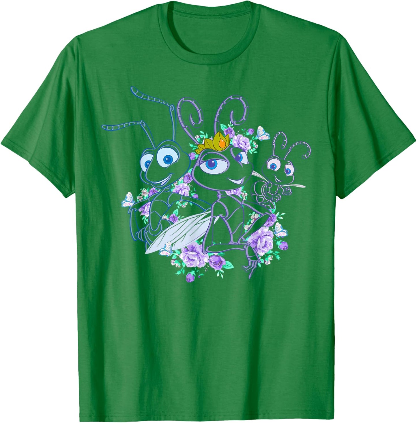 Disney Pixar A Bug's Life Queen Ant Trio Floral Graphic T-Shirt - T-Shirt | Irish Green