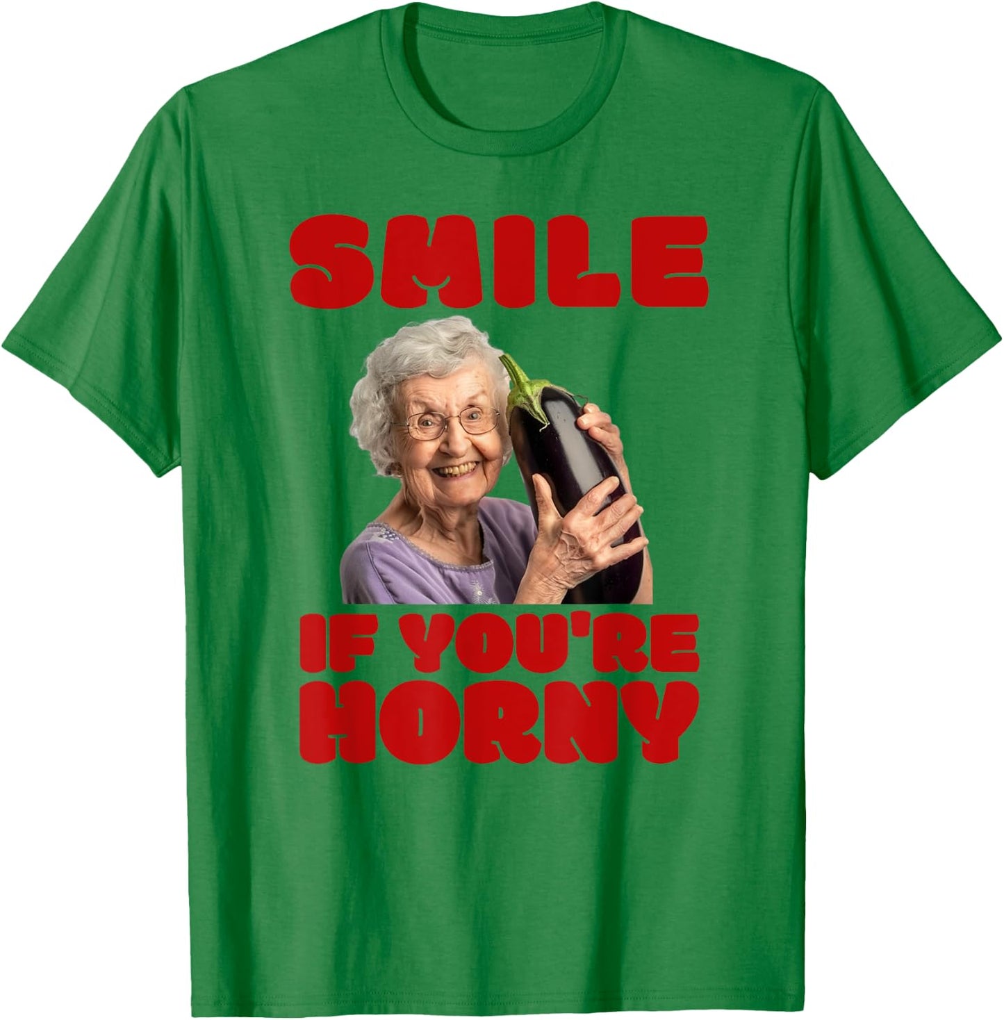 Funny Horny Aubergine Lover Inappropriate Embarrassing , White T-Shirt - T-Shirt | Irish Green