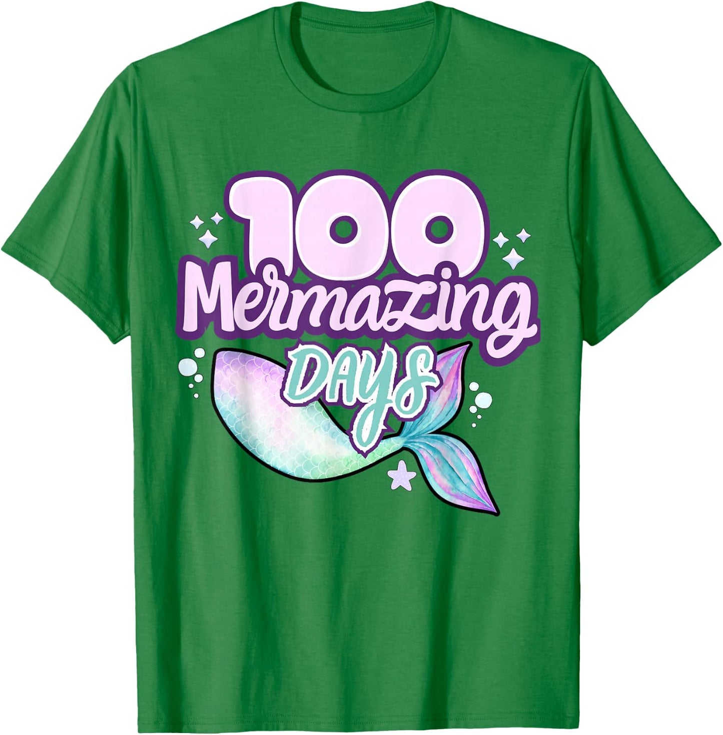 100 Mermazing Days Of School 100th Day Of School Mermaid T-Shirt - T-Shirt | Irish Green
