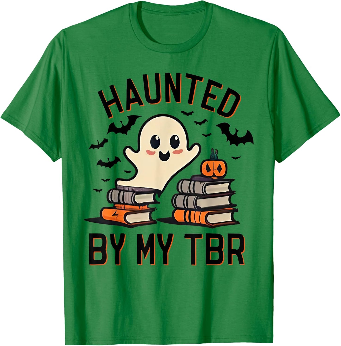 Haunted by My TBR Boo Halloween Book T-Shirt - T-Shirt | Irish Green