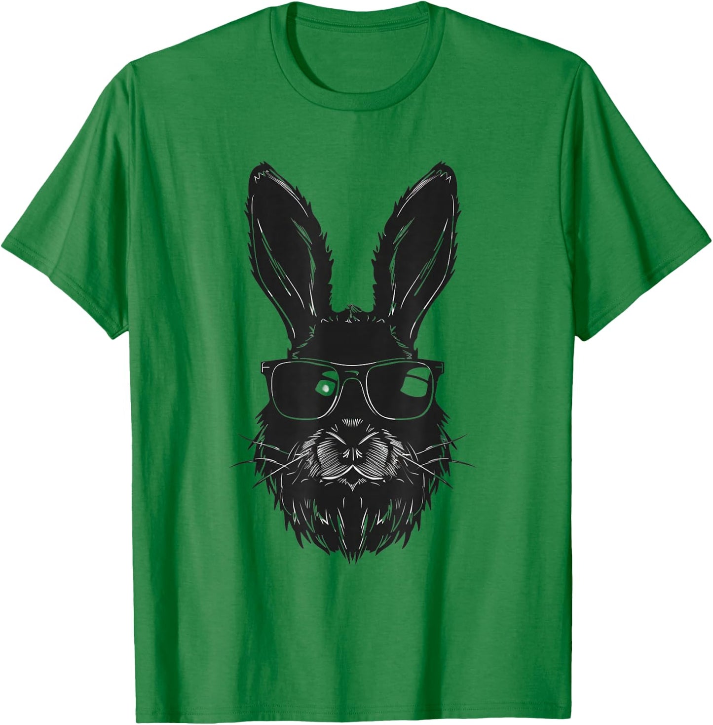 Beard Bunny Face With Sunglasses Easter Day 2024 Men Boy Kid T-Shirt - T-Shirt | Irish Green
