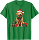 Golden Retriever dog, Christmas, Santa Hat T-Shirt - T-Shirt | Irish Green