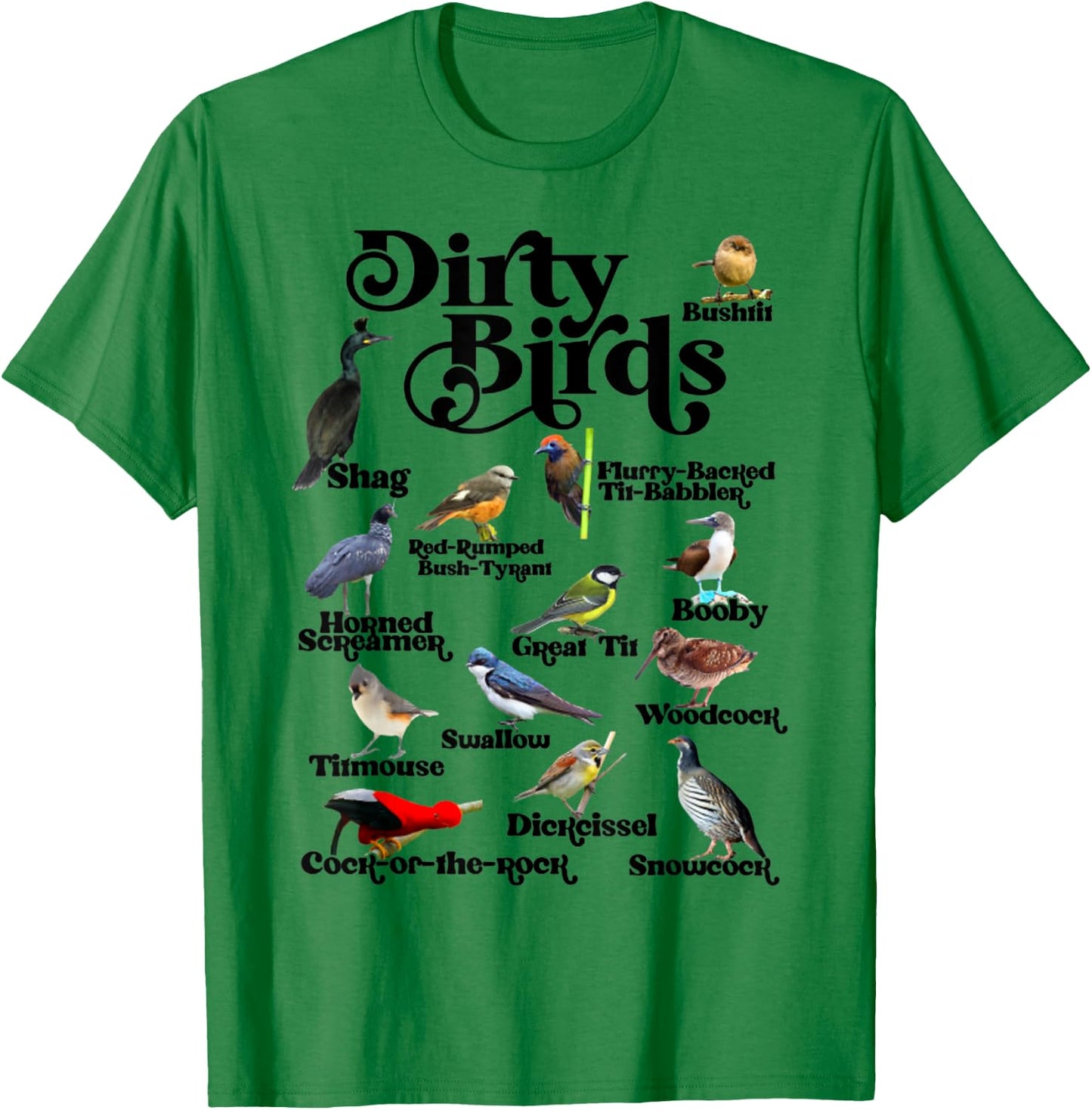 Funny Dirty Birds And Foul Language Birds For Bird Lover T-Shirt - T-Shirt | Irish Green