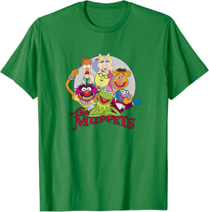 Disney The Muppets Classic Characters Circle Group Shot Logo T-Shirt - T-Shirt | Irish Green