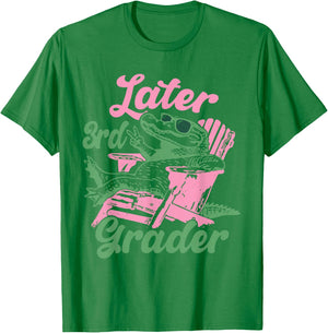 Later 3rd Grader Alligator Meme Happy Last Day of School T-Shirt - T-Shirt | Irish Green