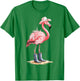 Cowboy Flamingo with Hat and Boots Western Style T-Shirt - T-Shirt | Irish Green