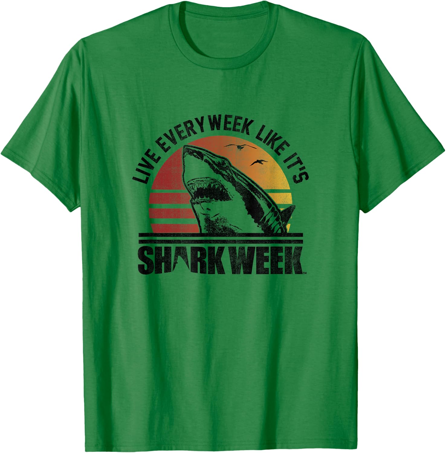 Shark Week Live Every Week Like It's Shark Week Vintage T-Shirt - T-Shirt | Irish Green