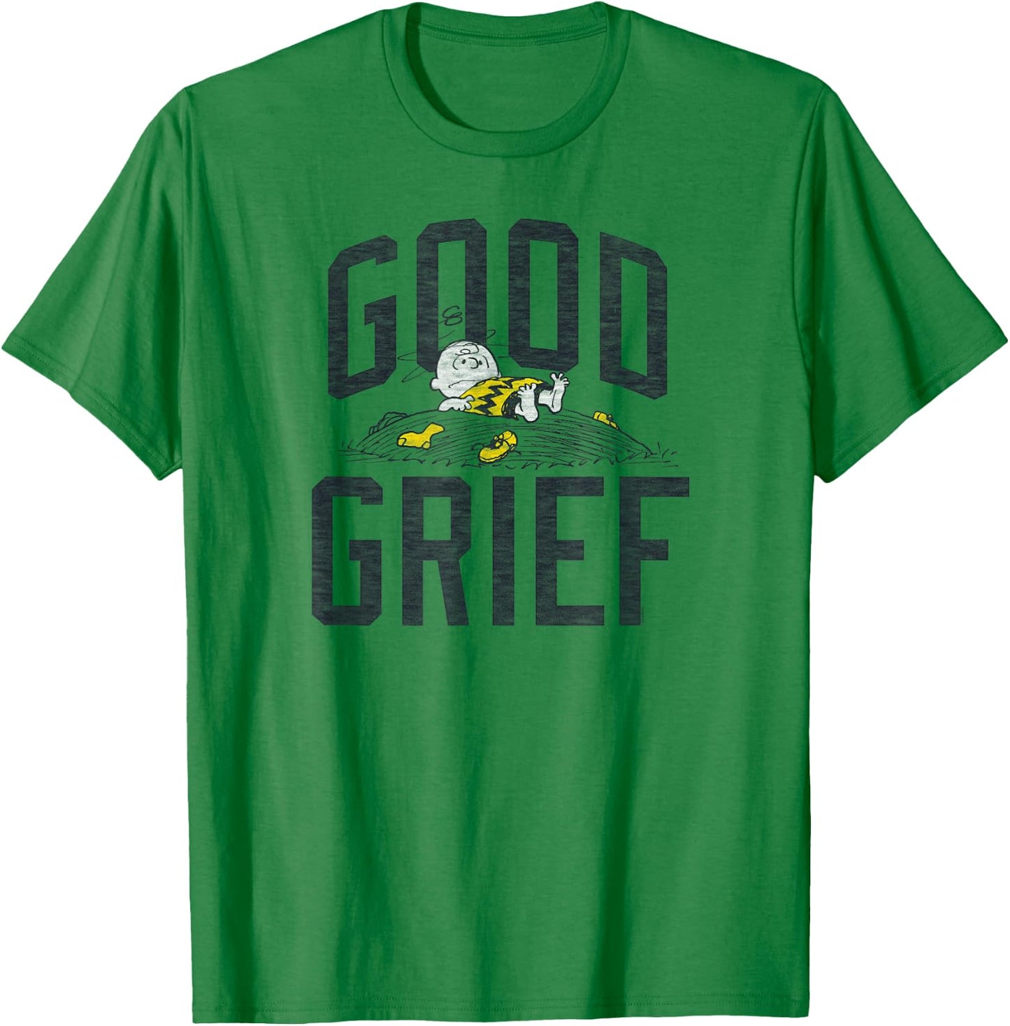 Peanuts Charlie Brown Good Grief Small T-Shirt - T-Shirt | Irish Green