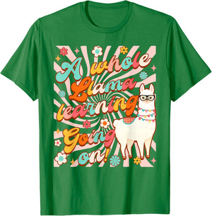 Llama Alpaca Teacher Teaching Whole Llama Learning Going On T-Shirt - T-Shirt | Irish Green
